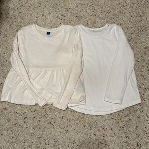 2 Girl’s Ivory Long Sleeve Tops